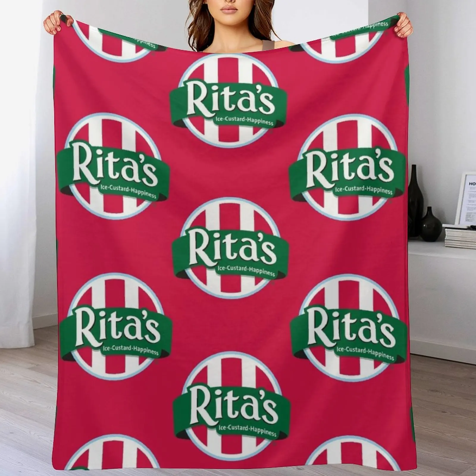 3D Printing Cafe - Rita's Italian Ice Cafe Throw Blanket