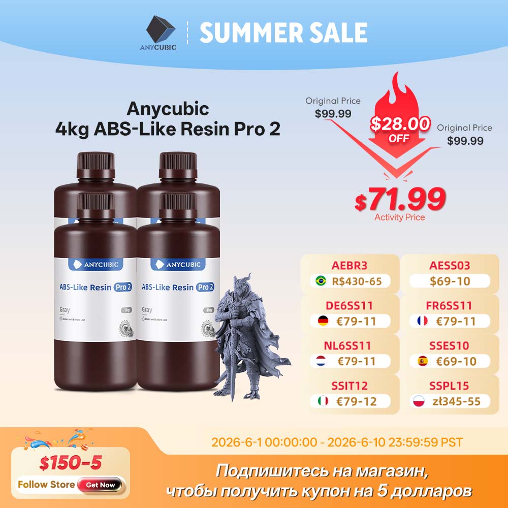 3D Printing Uv Sensitive Resin - New 2 pieces/lot ANYCUBIC ABS Like+