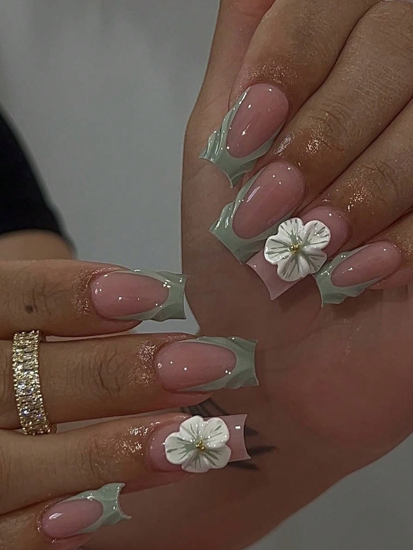 3D Printing Nails - 24pcs/Set Minimalist French Manicure Medium Length