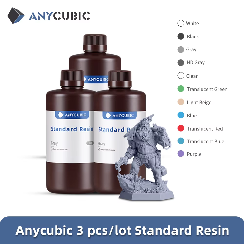 3D Printing Uv Sensitive Resin - 3kg ANYCUBIC Standard UV Resin For