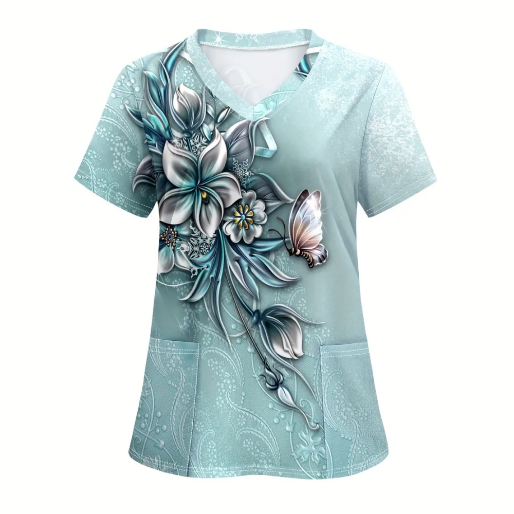 3D Printing For Medical - Scrub Medical Woman Floral Print Vet