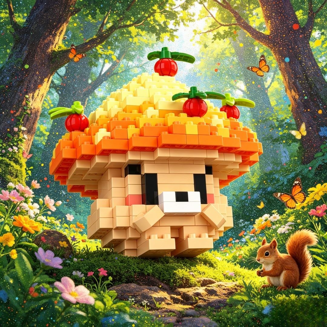 331pcs Mushroom 3D Puzzle Buil - огляд і ціна 3D Printing Lego