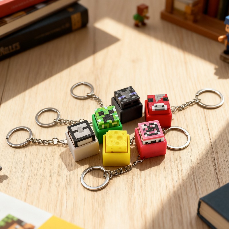 6pcs Hot 3D Printed Minecrafts - огляд і ціна 3D Printing Keychain