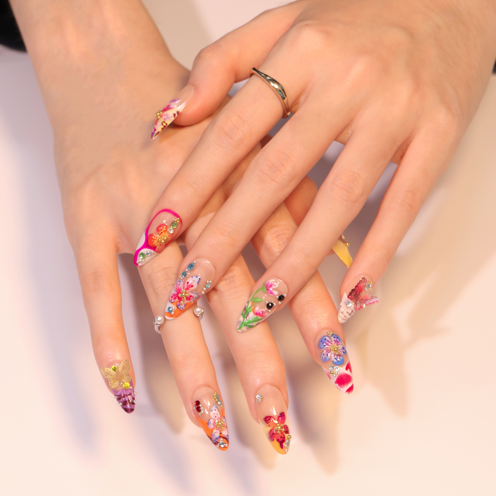 24pcs Tropical Flower Press On - огляд і ціна 3D Printing Nails