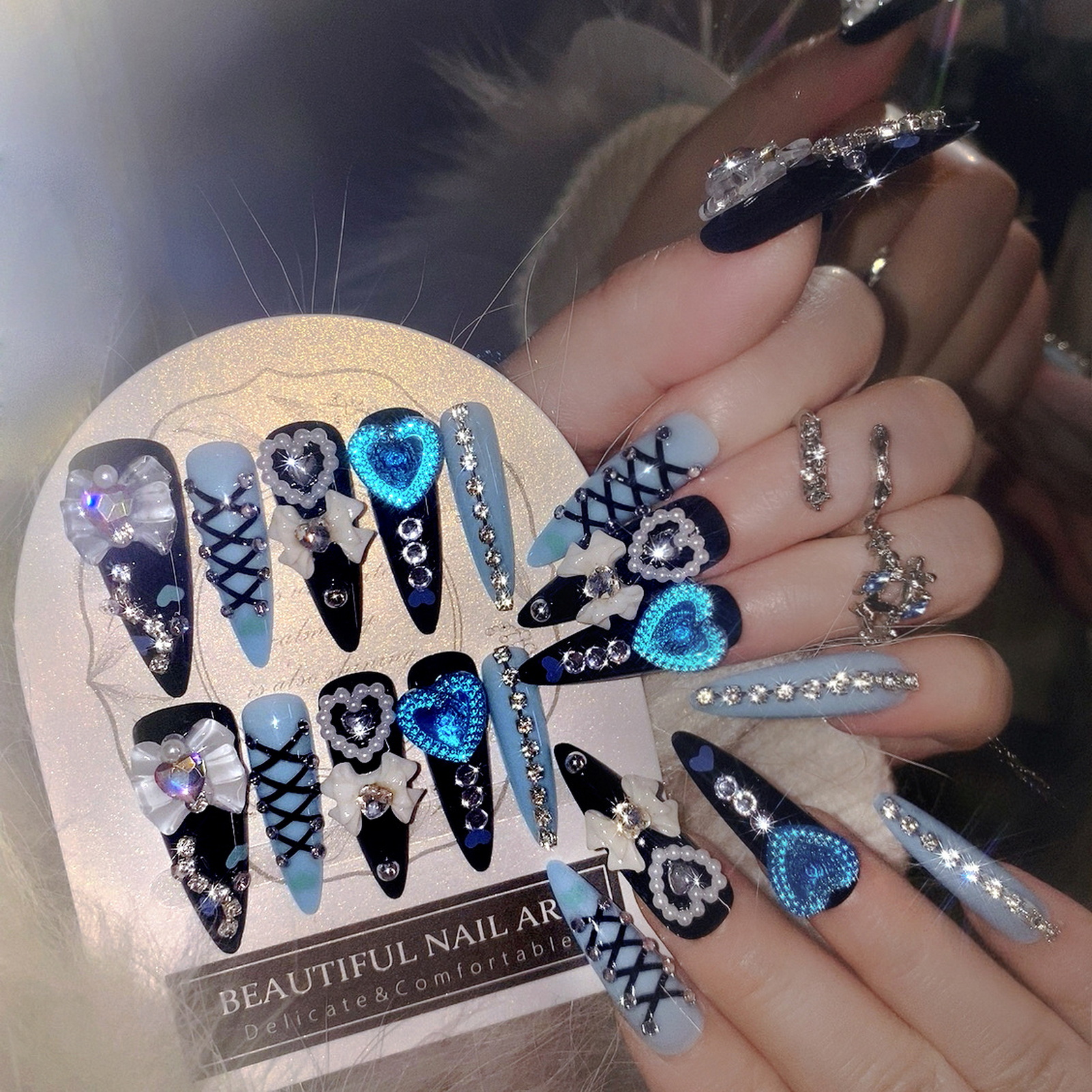 24pcs 3D Bow Decor False Nails - огляд і ціна 3D Printing Nails