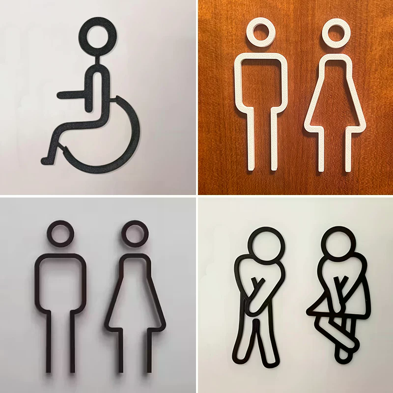 3D Printed Bathroom Door Sign  - огляд і ціна 3D Printing Cafe