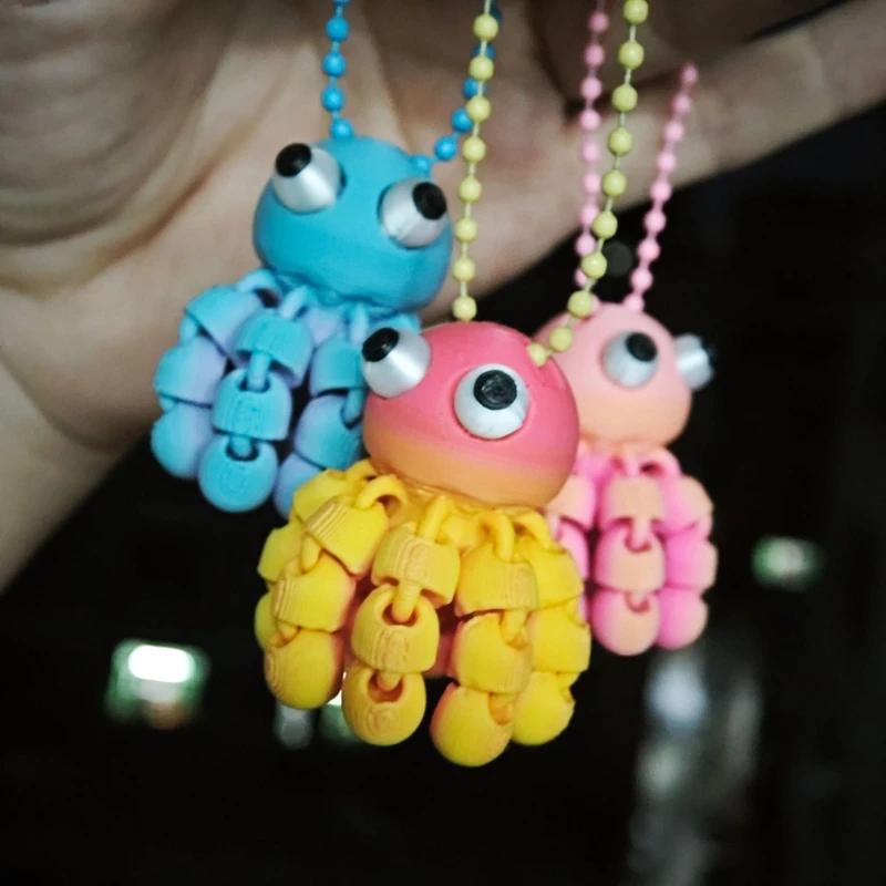 3D Printed Articulated Octopus - огляд і ціна 3D Printing Keychain