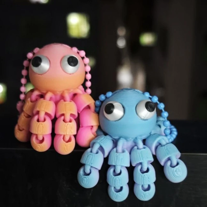 3D Printed Articulated Octopus - огляд і ціна 3D Printing Keychain