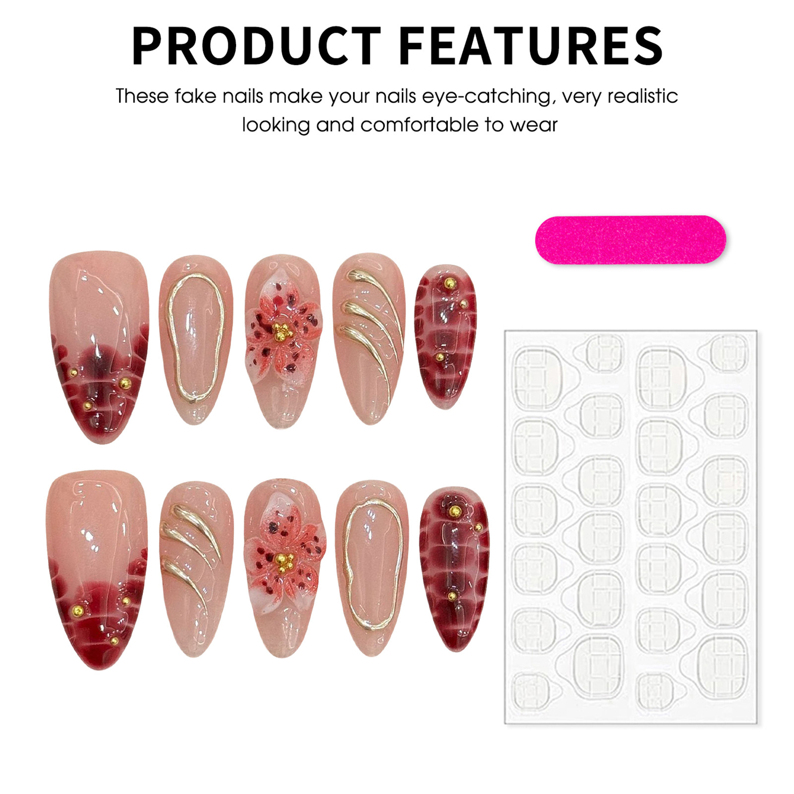 10pcs Crocodile Print French S - огляд і ціна 3D Printing Nails