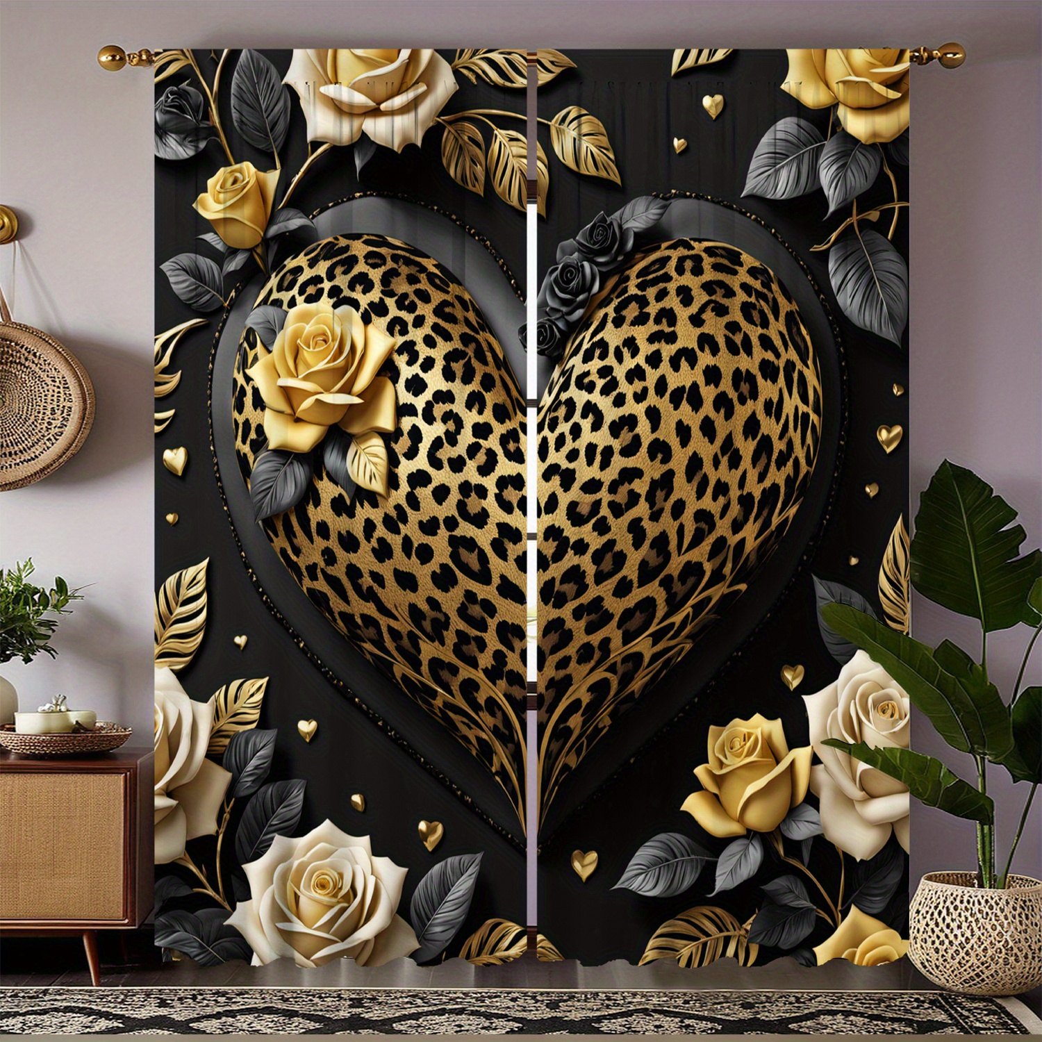 Gold Leopard Heart and Rose Cu - огляд і ціна 3D Printing Cafe