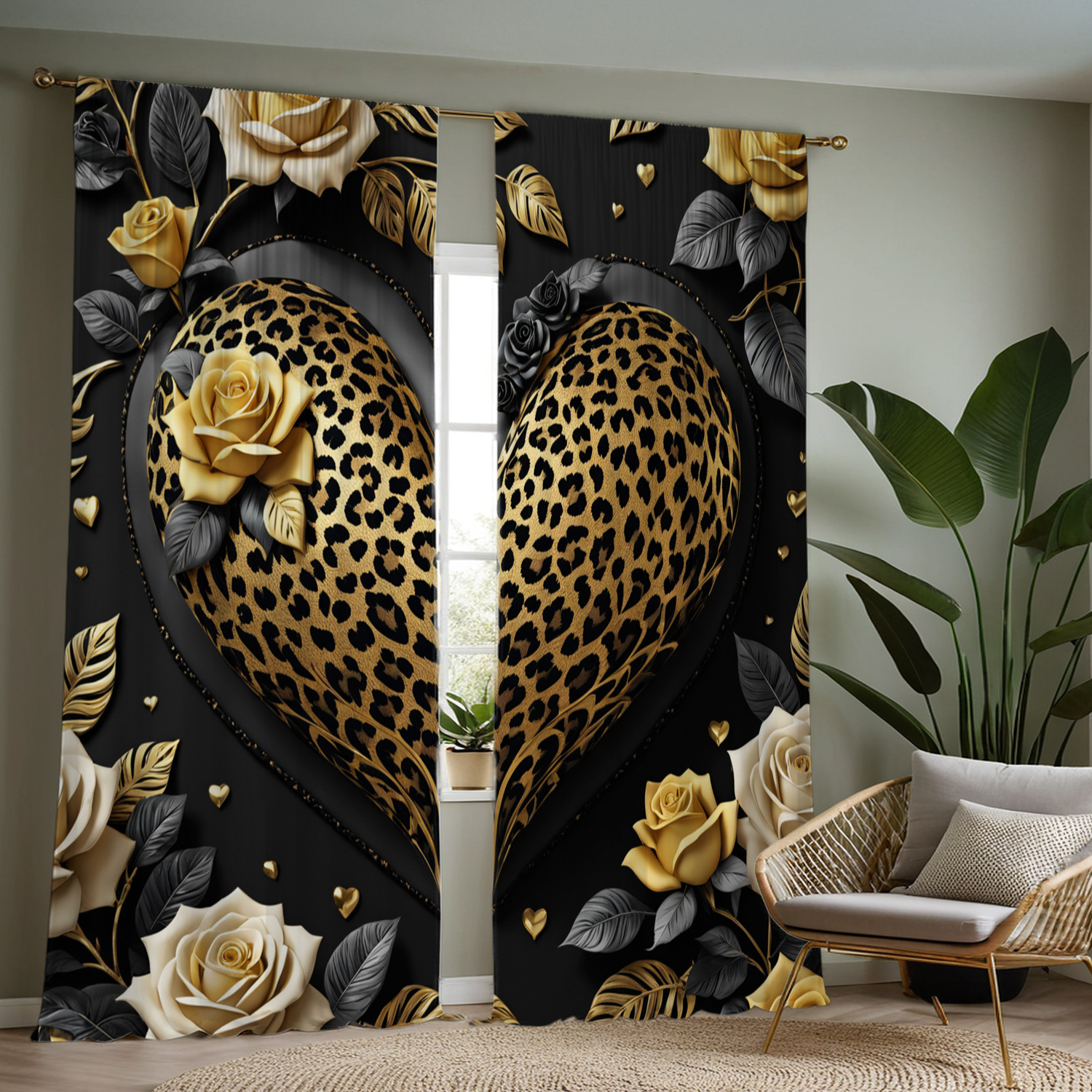 Gold Leopard Heart and Rose Cu - огляд і ціна 3D Printing Cafe