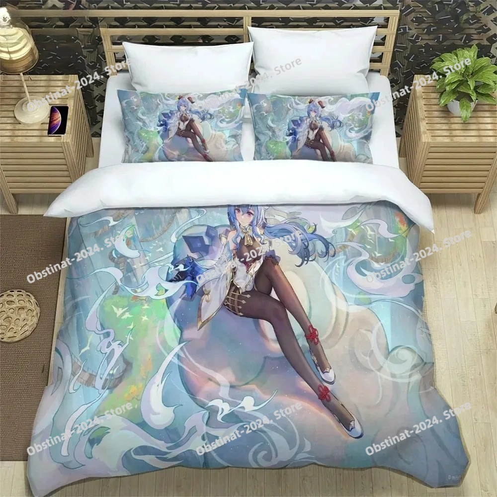 3D Anime Genshin Impact Beddin - огляд і ціна 3D Printing Quilting