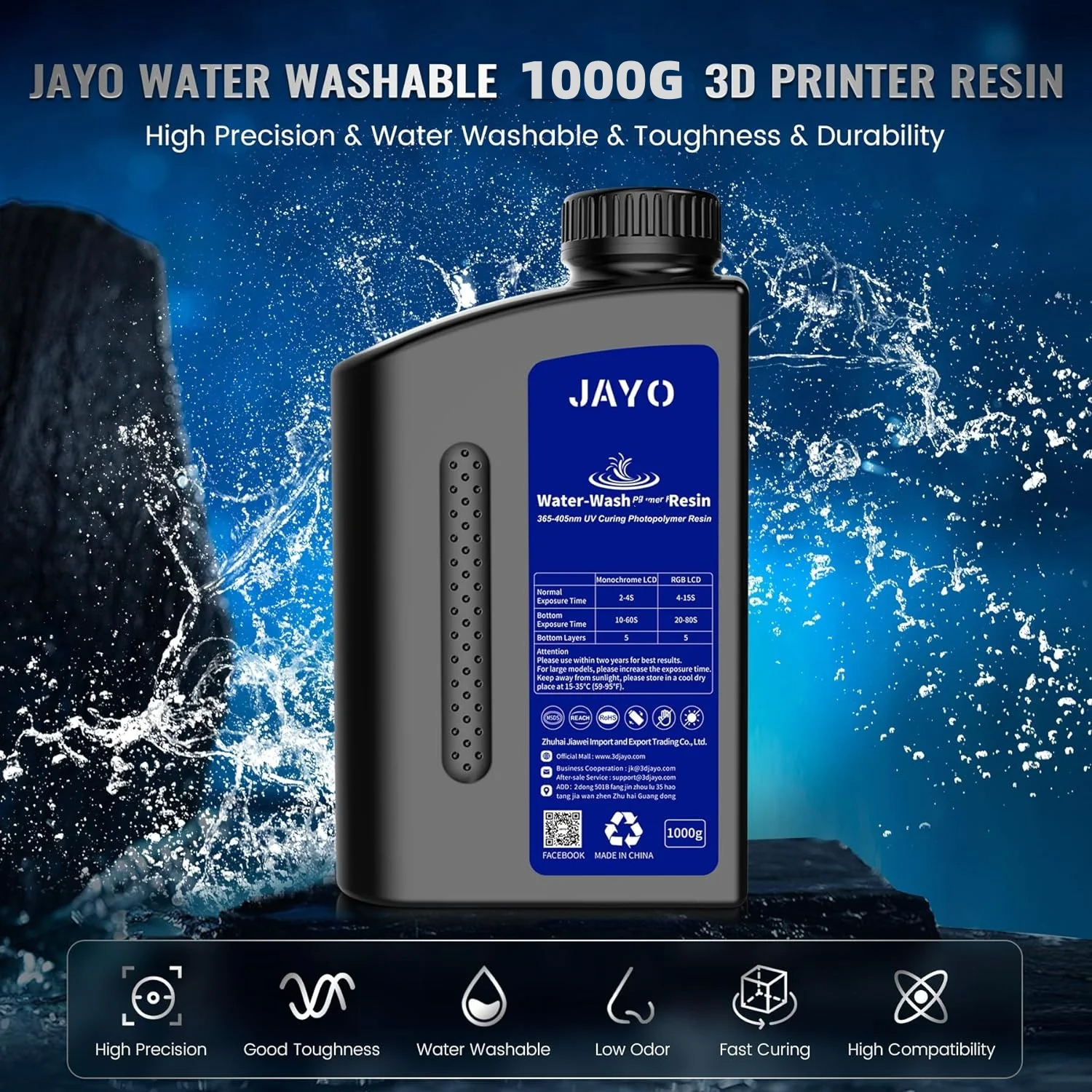 JAYO 3D Resin Water Washable P - огляд і ціна 3D Printing Uv Sensitive Resin