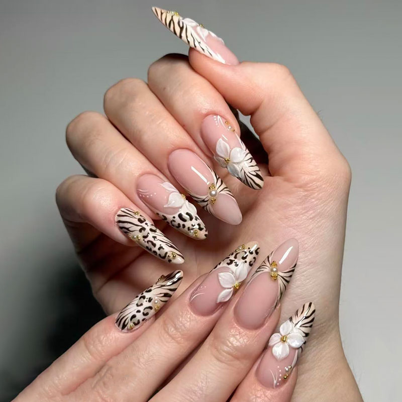 24pcs New sweet but cool Leopa - огляд і ціна 3D Printing Nails