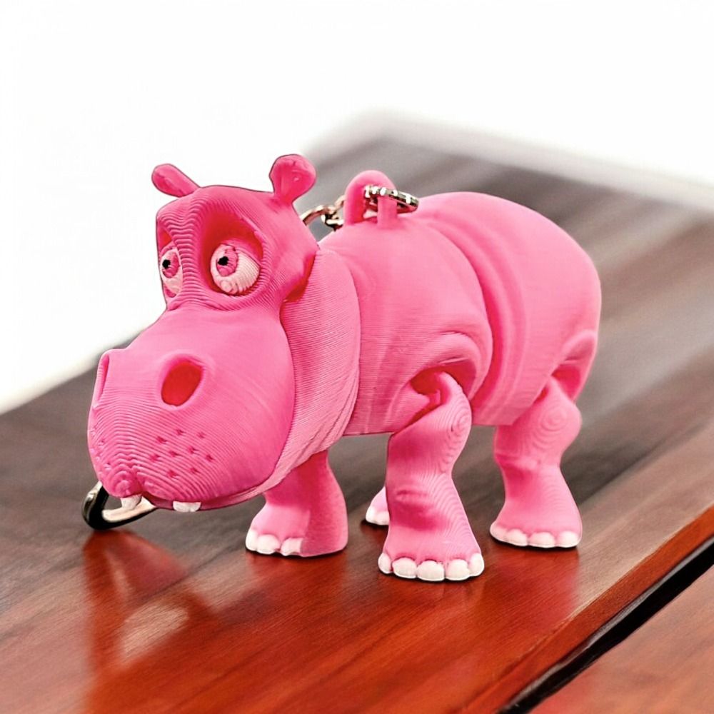 PLA Pink Hippopotamus Keychain - огляд і ціна 3D Printing Keychain