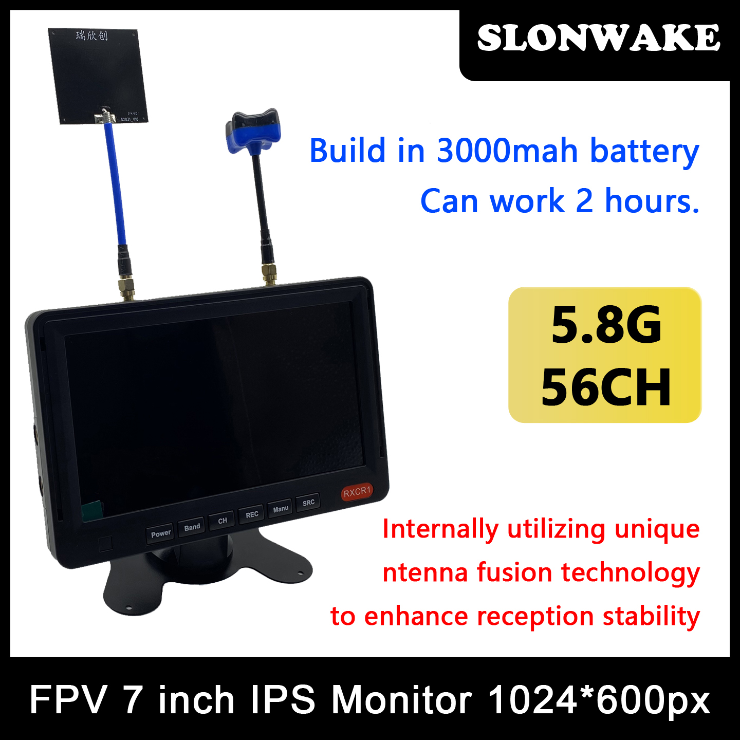 5.8G 48CH 7 Inch FPV Monitor 1 - огляд і ціна Build Plate